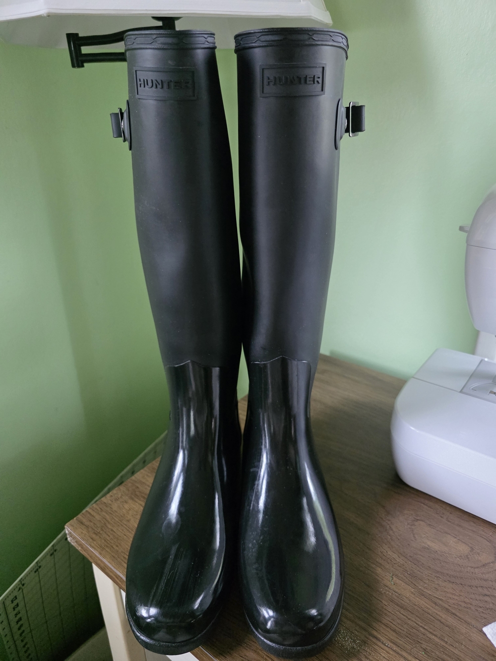 Hunter Women's Black Matte Gloss Tall Rain Boots